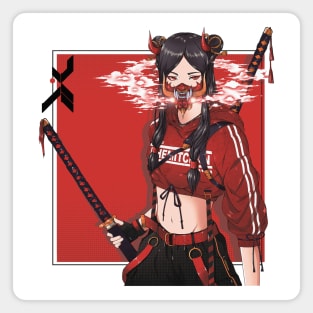 Japanese Samurai Girl Magnet